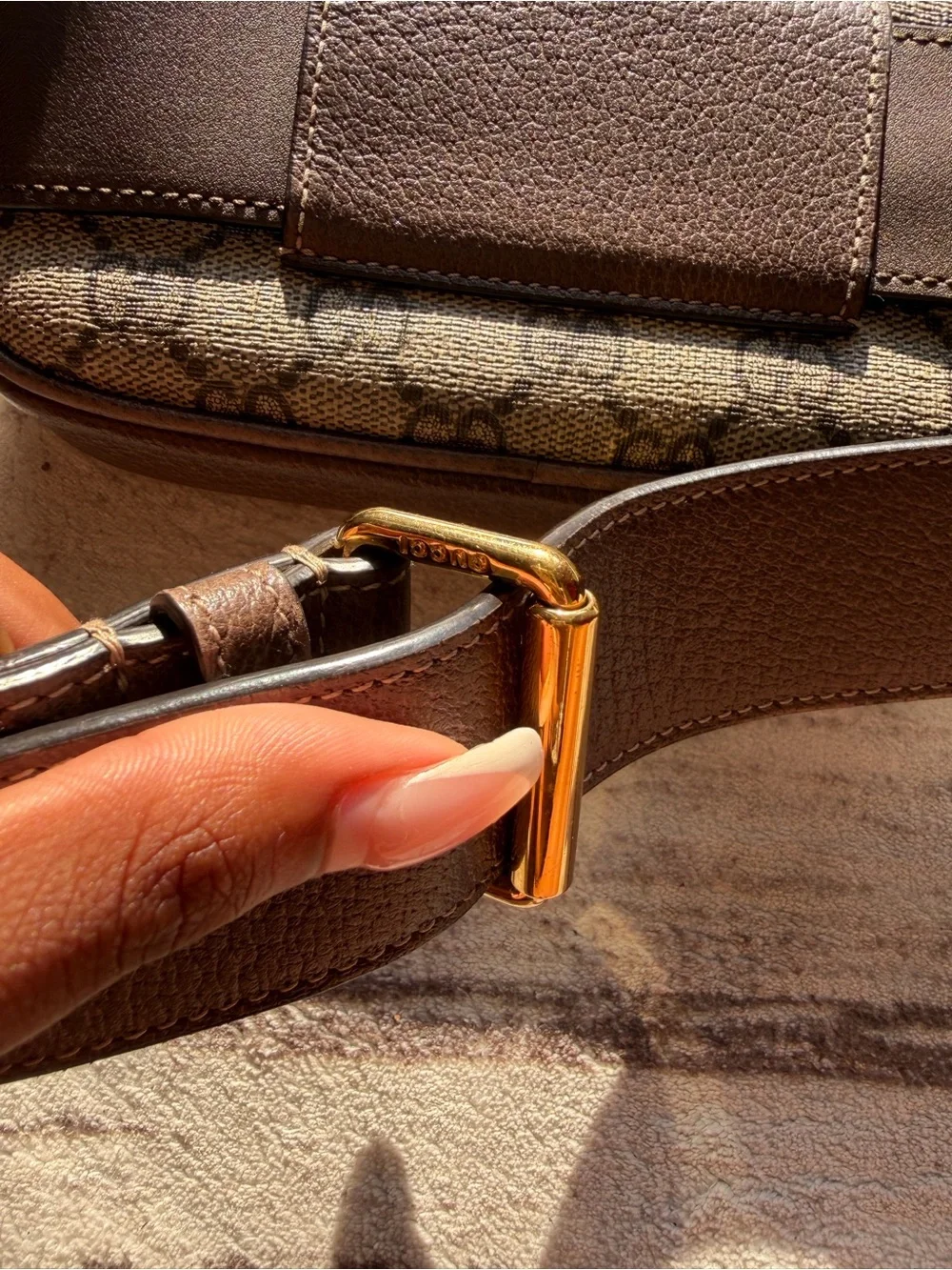 Gucci Brown Leather Logo Belt